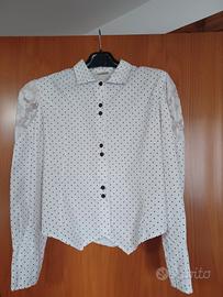  Camicia bianca a pois,anni'80, M/L