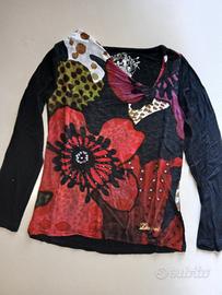 Maglia Desigual nera rossa M