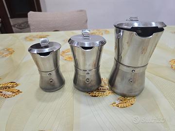 Set 3 Caffettiere Giannina By Giannini  Moka Italy
