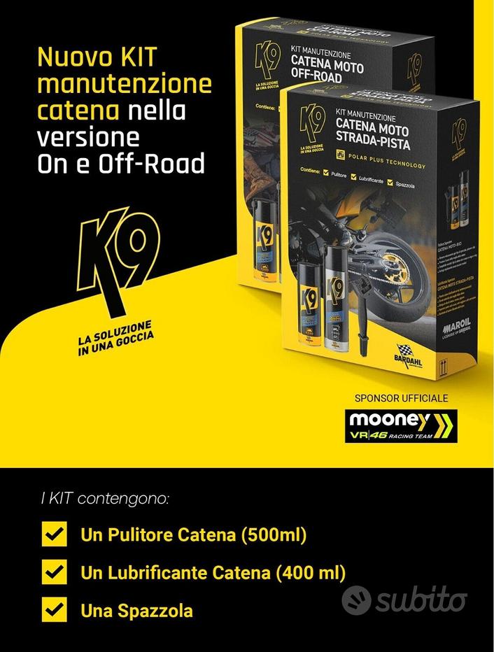 Lubrificante Olio Catena Spray Adesivo Bardahl K9 Moto Strada-Pista