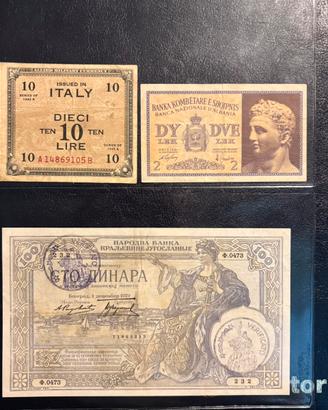 Lotto banconote occupazioni varie