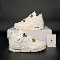Air Jordan 4 Metallic Gold, sail bianche, oro 35.5
