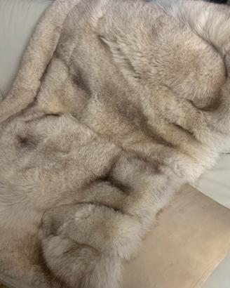 Coperta caldissima pelliccia di volpe bianca
