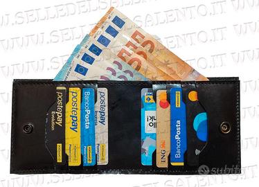 Porta carte credito portafoglio pelle orizzontale