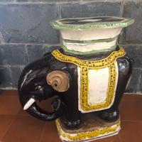 Elefantino portavaso tavolino terracotta vintage