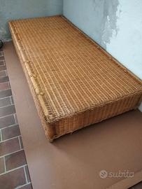 Base letto singolo in vimini con materasso