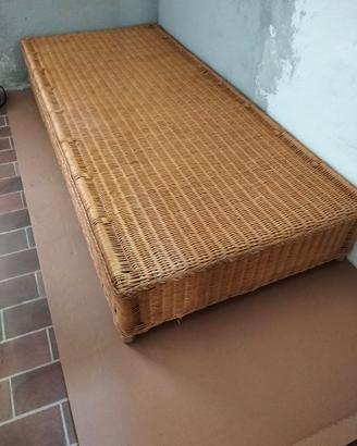 Base letto singolo in vimini con materasso