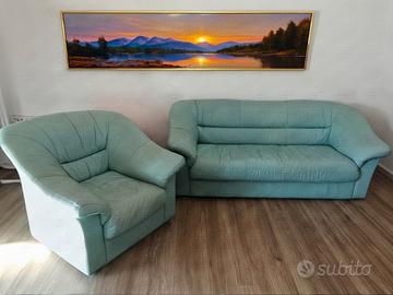 Divano con poltrone in pelle 