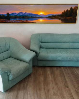 Divano con poltrone in pelle 