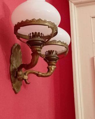 lampada vetro opalino art nouveau