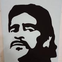 quadro su tela mitico maradona stilizzato