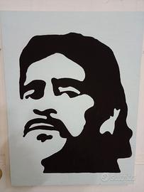 quadro su tela mitico maradona stilizzato