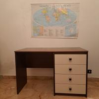 scrivania marrone/bianco 