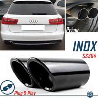 TERMINALI di Scarico PER AUDI A6 C7 Sportivo Nero