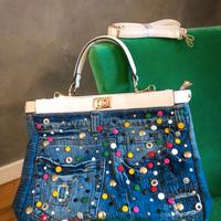 Borsa di Jeans e pelle con decorazioni