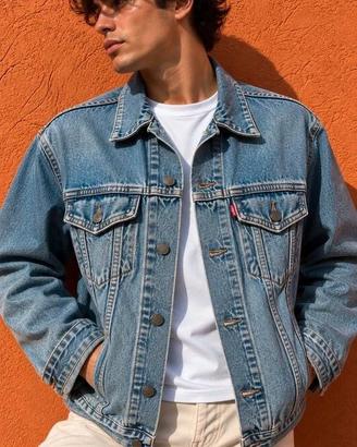 Giacca Levi’s Uomo XL Denim Azzurro Chiaro Vintage