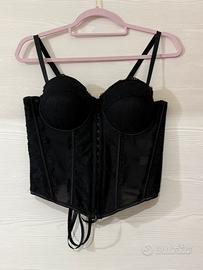 corsetto in pizzo nero