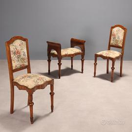 Coppia Sedie e Panchetta Secondo quarto XX Secolo