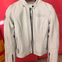 giacca moto pelle Yamaha bianca - taglia S