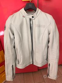 giacca moto pelle Yamaha bianca - taglia S