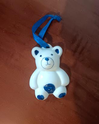 Pendente - orsetto di porcellana con nastrino