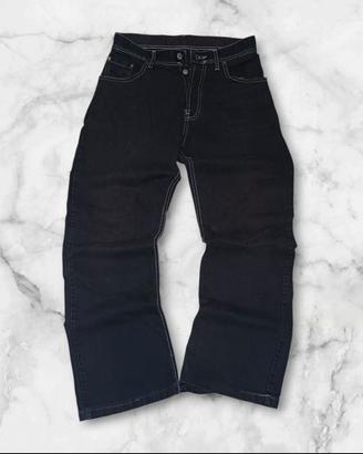 Jeans levi's Neri Wide Leg con Cuciture Bianche a 