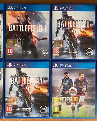 Set sei Giochi PS4 + 2 omaggio (COD, battlefield)