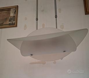 Lampadario a vela vetro satinato bianco alta gamma