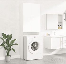 Mobile per Lavatrice Bianco 64x25,5x190 cm