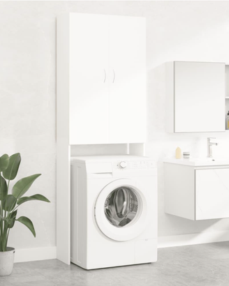Mobile per Lavatrice Bianco 64x25,5x190 cm