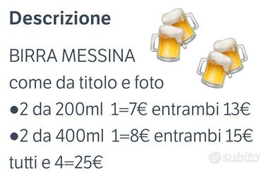 4 bicchieri birra Messina