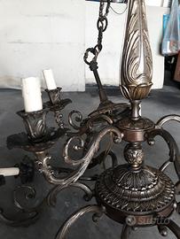 Lampadario in bronzo anni 60