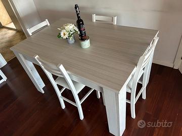 White Dining Chairs & Table