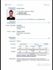 Shushi man,cuoco,pizzaiolo