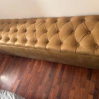 Letto E Cassapanca biancheria  in pelle  chester