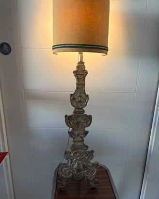 candeliere  800 legno rivestito lamina di metallo