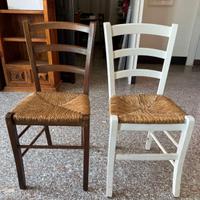 Sedie in Legno con seduta in paglia