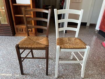 Sedie in Legno con seduta in paglia
