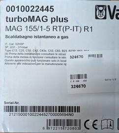 Scaldabagno Vaillant Turbomag Plus 155/1- 5 R- GPL