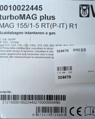 Scaldabagno Vaillant Turbomag Plus 155/1- 5 R- GPL