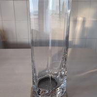 Vaso di cristallo base argento