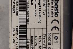 Webasto Thermo Top V. Cod. 9013858E