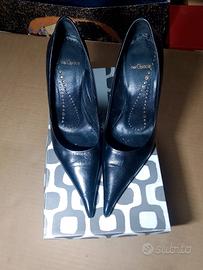 Décolleté NeroOpaco in Vera Pelle - Made in Italy