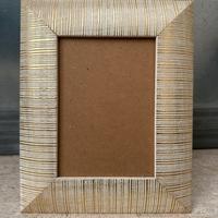 Cornice in legno foto oro e bianco shabby 13x18 cm