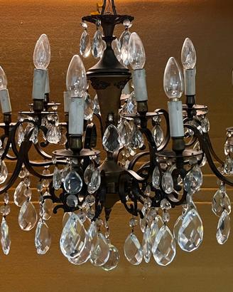 Lampadario cristallo Boemia con lampade originali