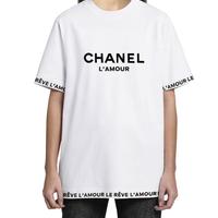 Tshirt oversize ricamata ispirazione Chanel