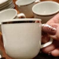 6 tazzine da caffè Sherzer filo platino