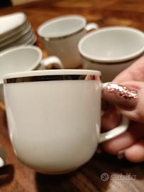 6 tazzine da caffè Sherzer filo platino