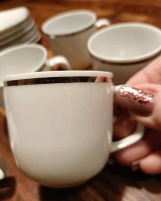 6 tazzine da caffè Sherzer filo platino