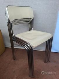 4 sedie cromate con schienale